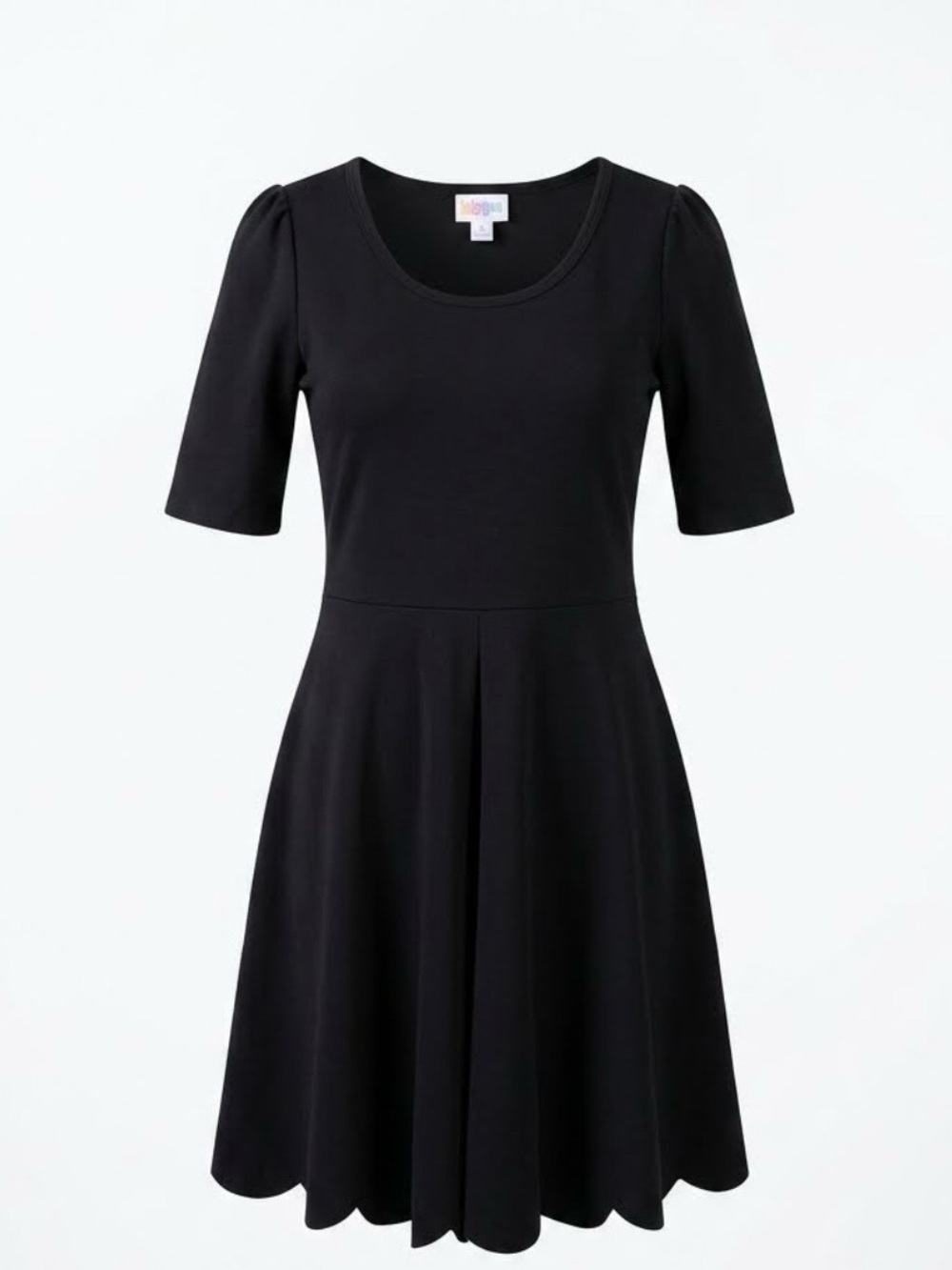 LuLaRoe Black Scoop Neck Midi Dress - wardrobe staple - basic